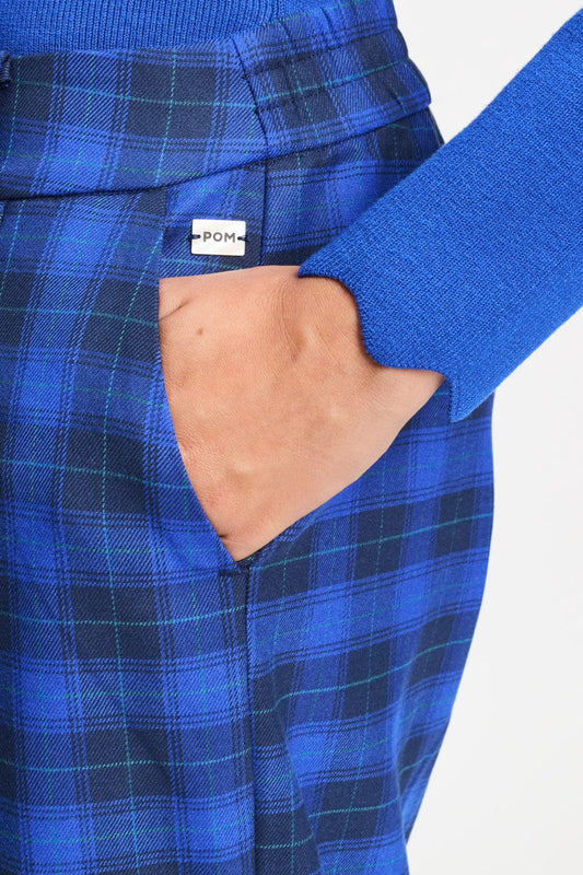 POM Amsterdam Pants BROEK - Charlie Check Blue