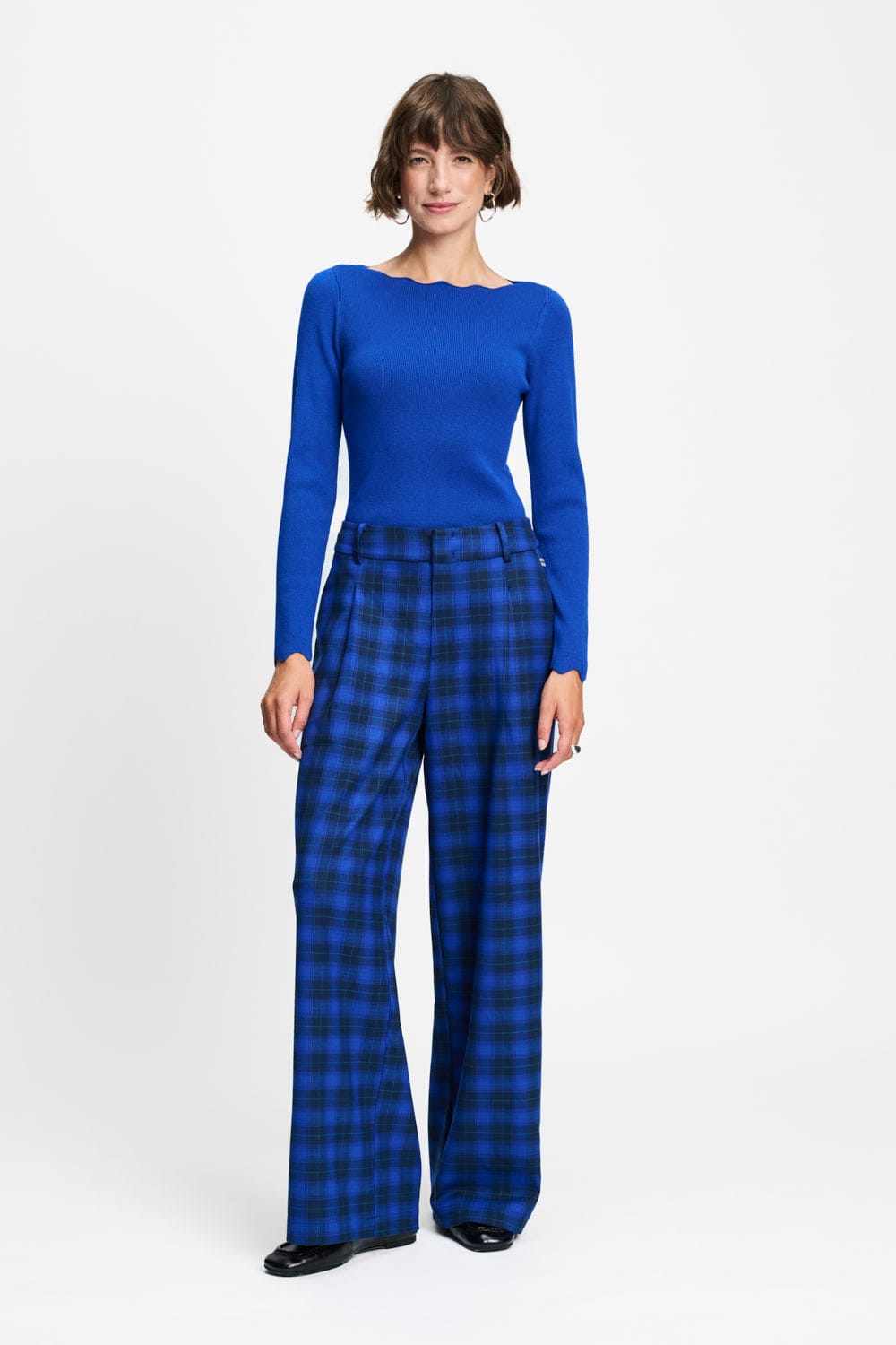 POM Amsterdam Pants BROEK - Charlie Check Blue