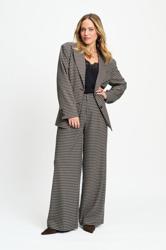POM Amsterdam Pants BROEK - Charlie Check Brown