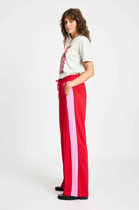 POM Amsterdam Pants BROEK - Colourblock Chili Red