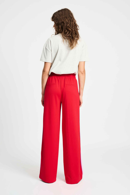 POM Amsterdam Pants BROEK - Colourblock Chili Red