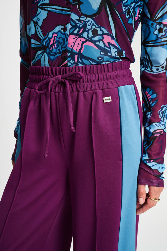 POM Amsterdam Pants BROEK - Colourblock Plum