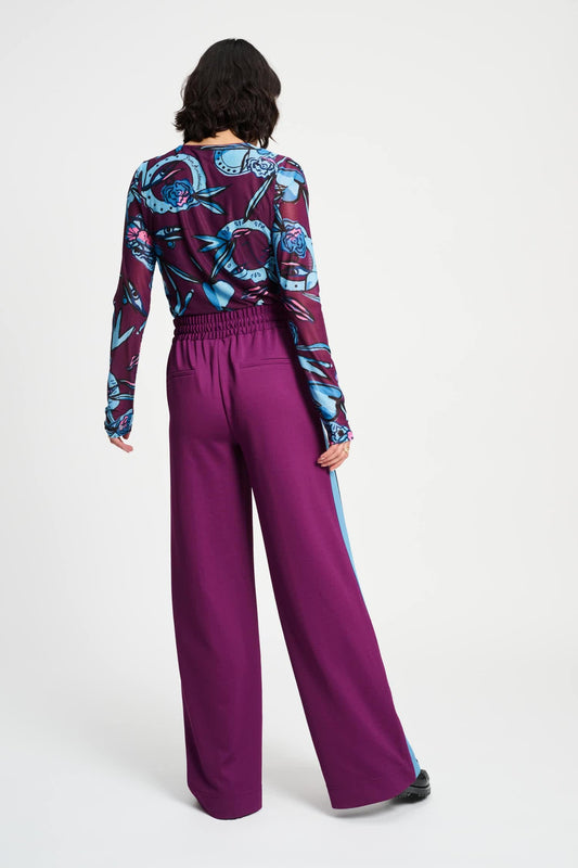 POM Amsterdam Pants BROEK - Colourblock Plum