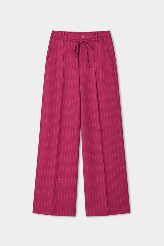 POM Amsterdam Pants BROEK - Jess Striped Burgundy Red