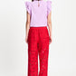 POM Amsterdam Pants BROEK - Lace Bloom Red