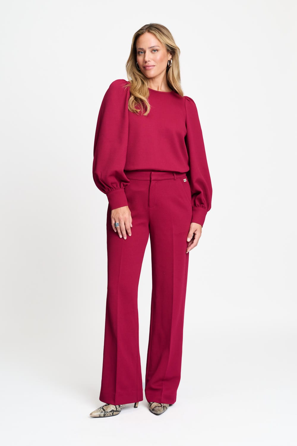 POM Amsterdam Pants BROEK - Lara Burgundy Red