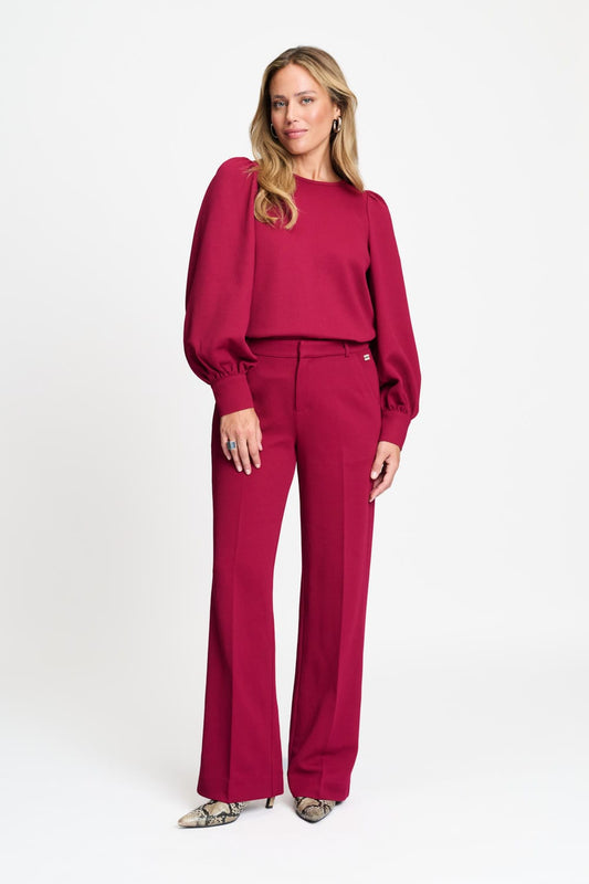 POM Amsterdam Pants BROEK - Lara Burgundy Red