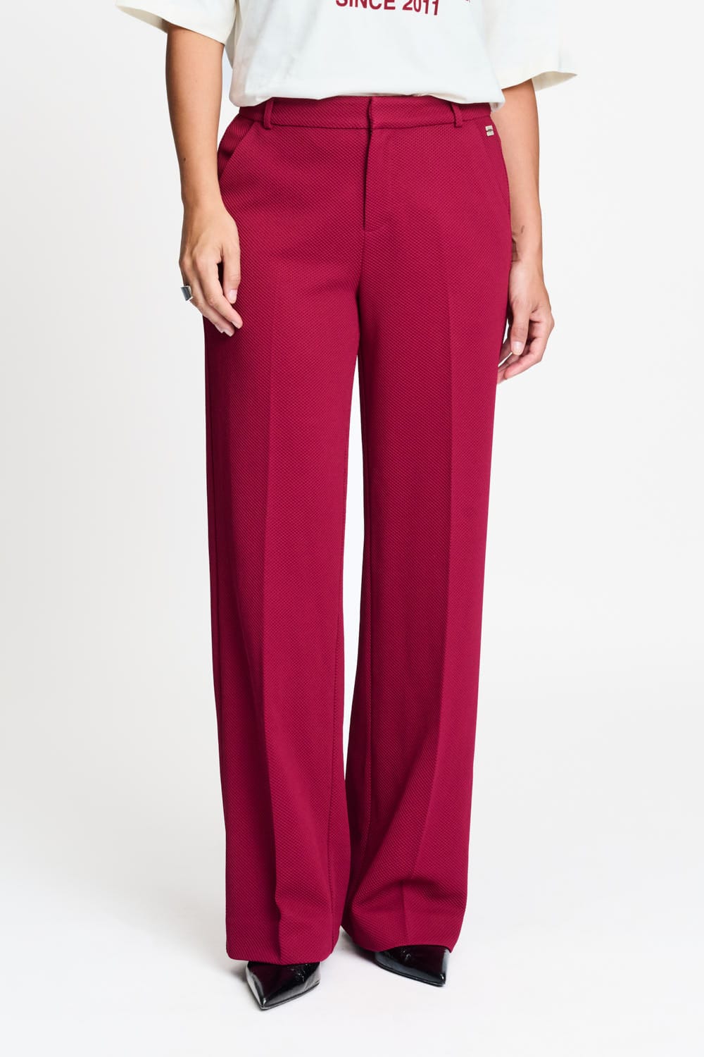 POM Amsterdam Pants BROEK - Lara Burgundy Red