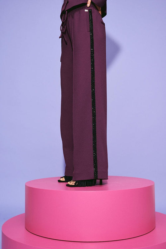POM Amsterdam Pants BROEK - Leah Dark Plum