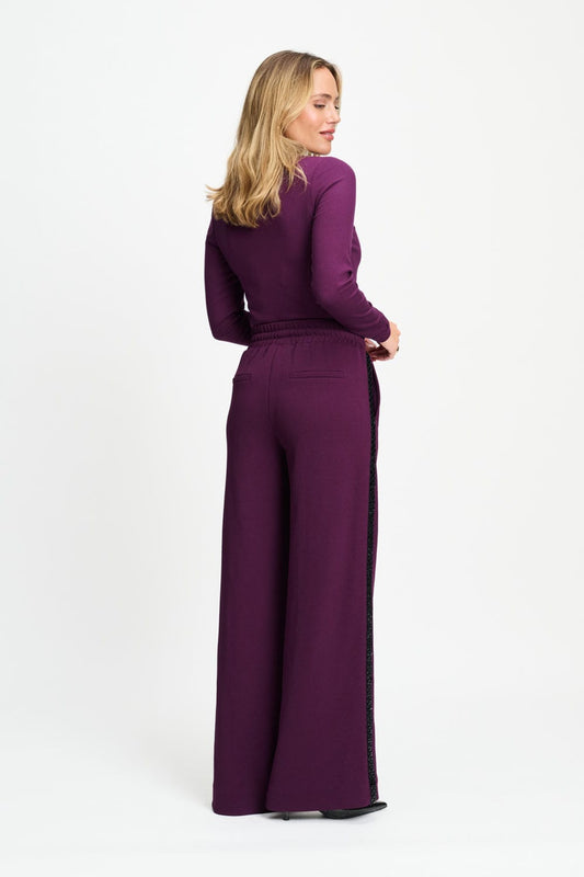 POM Amsterdam Pants BROEK - Leah Dark Plum