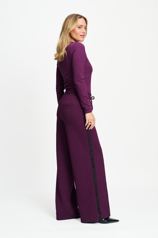 POM Amsterdam Pants BROEK - Leah Dark Plum