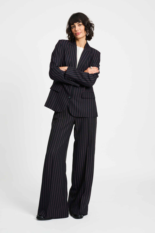 POM Amsterdam Pants BROEK - Noir Striped