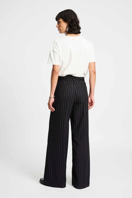 POM Amsterdam Pants BROEK - Noir Striped