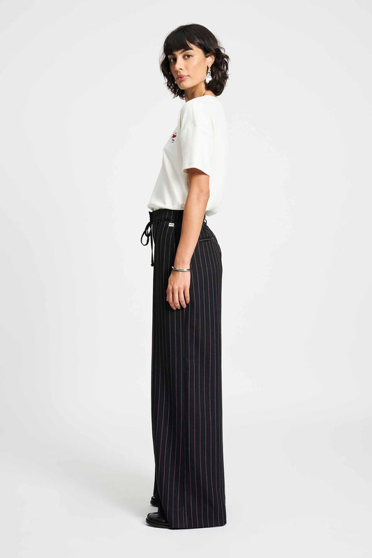 POM Amsterdam Pants BROEK - Noir Striped