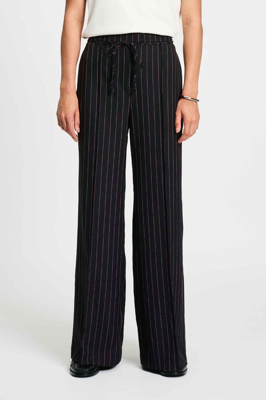 POM Amsterdam Pants BROEK - Noir Striped