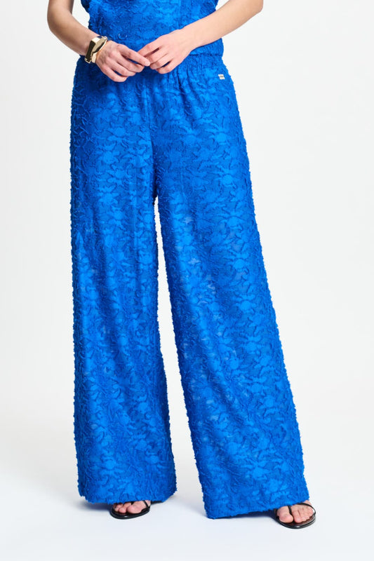 POM Amsterdam Pants BROEK - Ocean Blue Jacquard