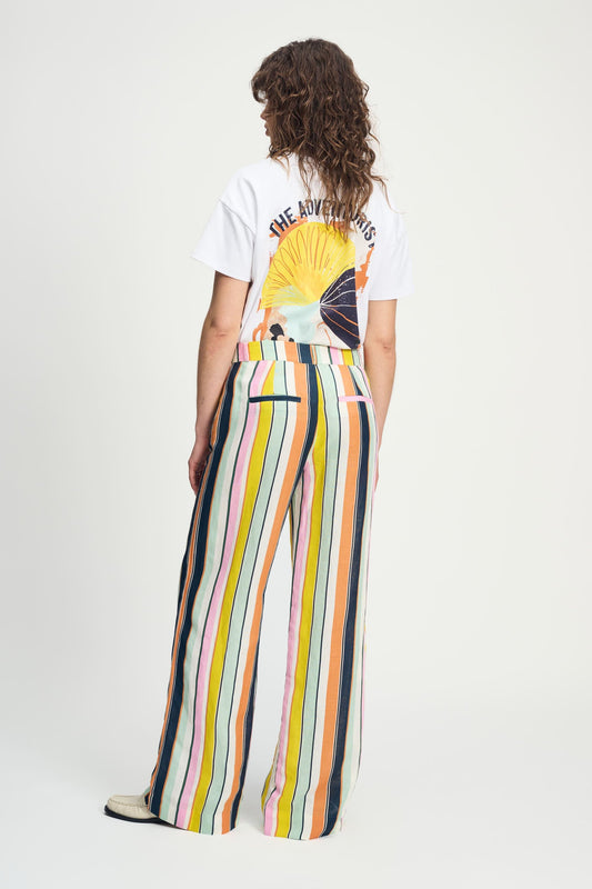 POM Amsterdam Pants BROEK - Paradise Stripes Linen
