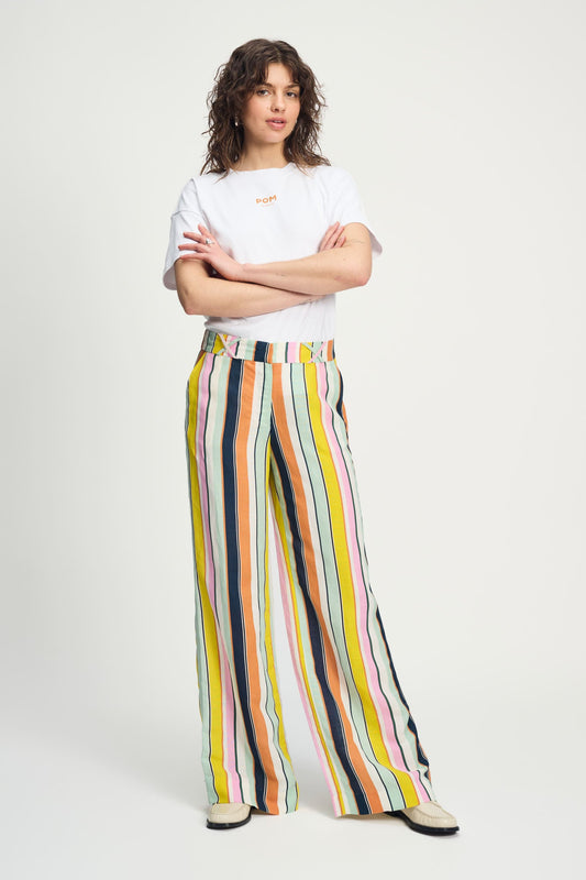 POM Amsterdam Pants BROEK - Paradise Stripes Linen