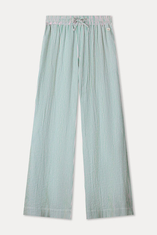 POM Amsterdam Pants BROEK - Seersucker Green Pink