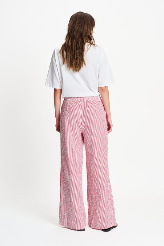 POM Amsterdam Pants BROEK - Seersucker Red White