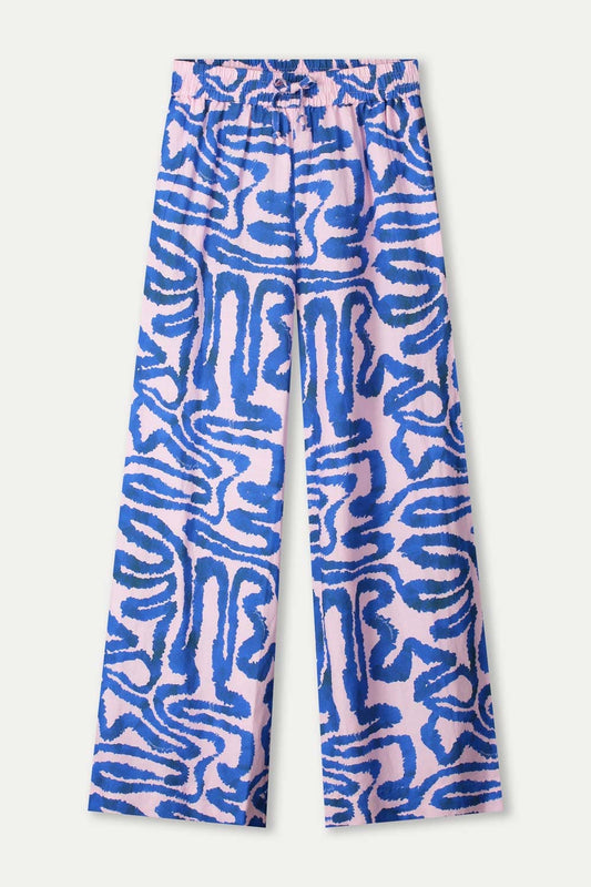 POM Amsterdam Pants BROEK - Waves Pink Linen