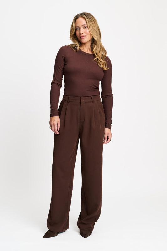 POM Amsterdam Pants Brown / 34 BROEK - Marlou Chocolate Brown