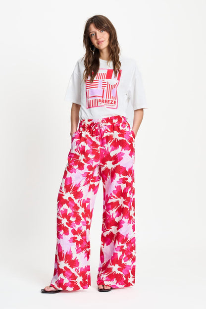 POM Amsterdam Pants Multi colour / 34 BROEK - Bubble Bloom Lavender Linen