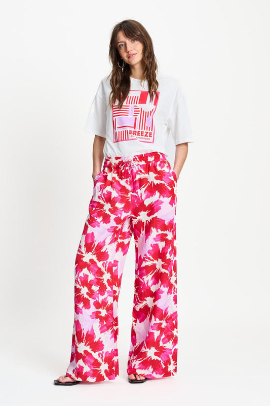 POM Amsterdam Pants Multi colour / 34 BROEK - Bubble Bloom Lavender Linen