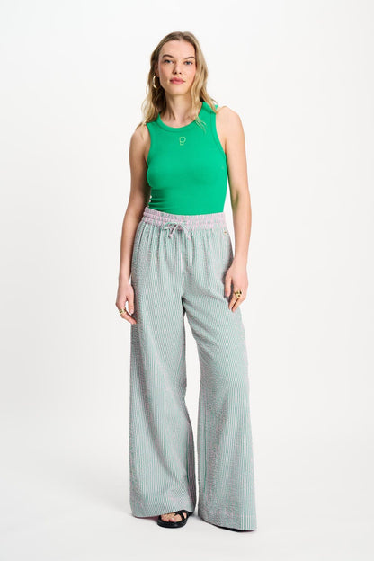 POM Amsterdam Pants Multi colour / 34 BROEK - Seersucker Green Pink
