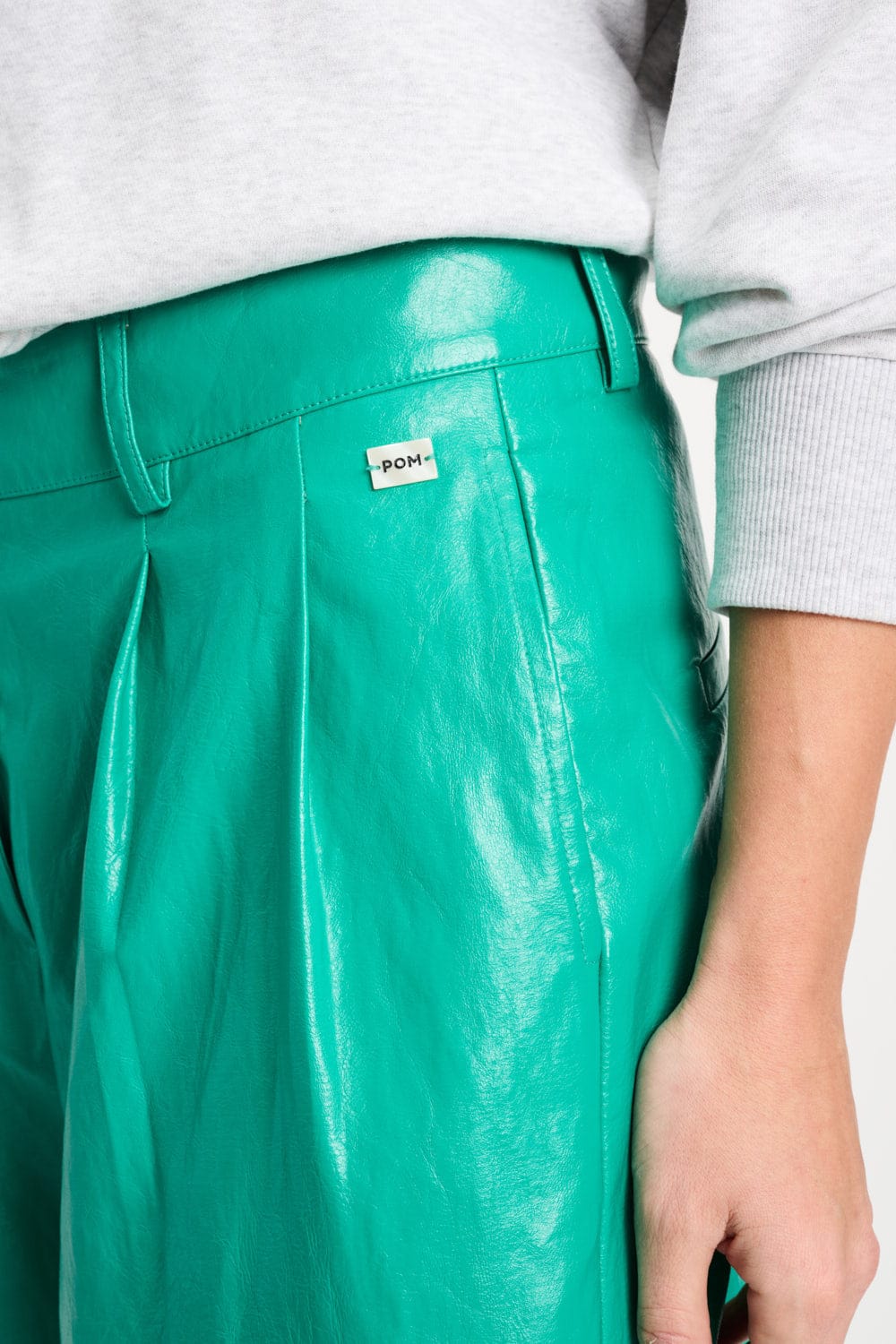 POM Amsterdam Pants PANTS - Faux Leather Wander Green