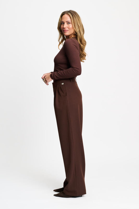 POM Amsterdam Pants PANTS - Marlou Chocolate Brown