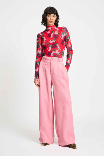 POM Amsterdam Pants Pink / 34 BROEK - Bouclé Sweet Pink