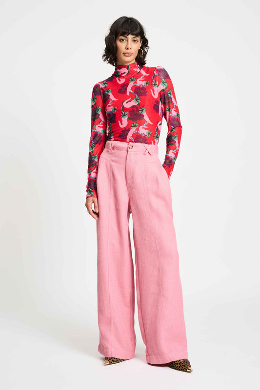 POM Amsterdam Pants Pink / 34 BROEK - Bouclé Sweet Pink