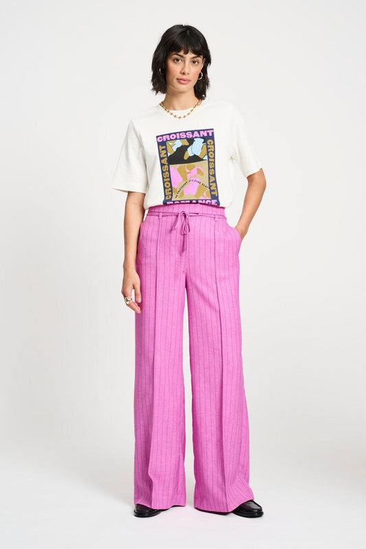 POM Amsterdam Pants Pink / 34 BROEK - Rose Doux Striped