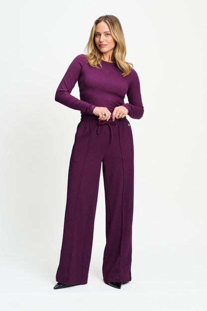 POM Amsterdam Pants Purple / 34 BROEK - Leah Dark Plum