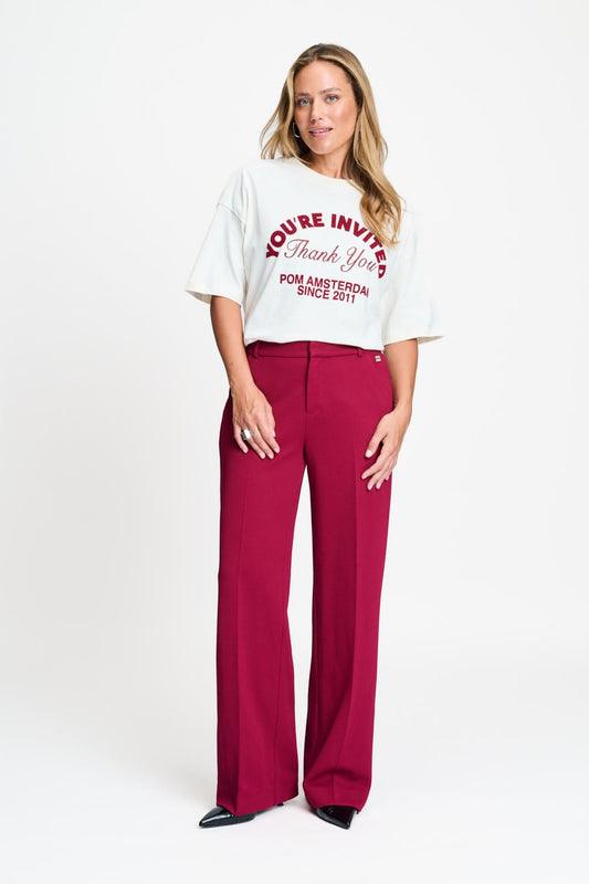 POM Amsterdam Pants Red / 34 BROEK - Lara Burgundy Red