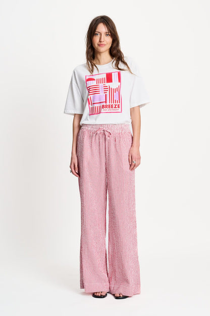 POM Amsterdam Pants Red / 34 BROEK - Seersucker Red White