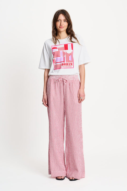 POM Amsterdam Pants Red / 34 BROEK - Seersucker Red White
