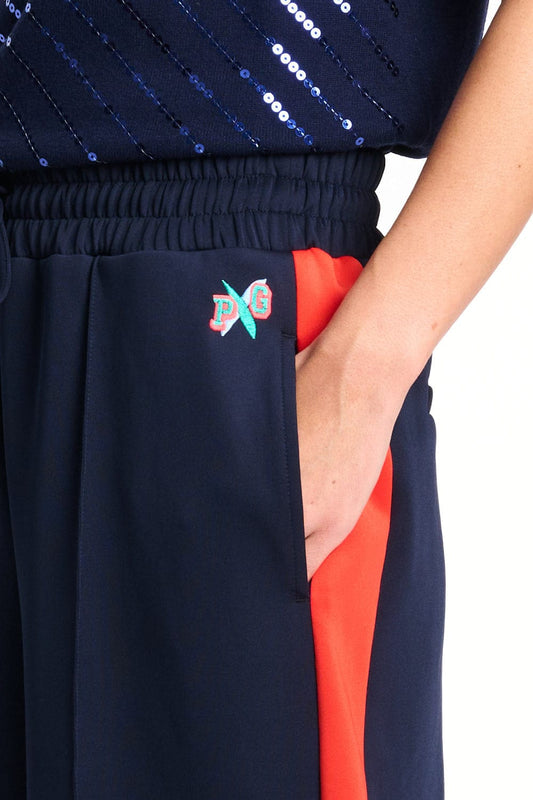 POM Amsterdam Pants TRACKPANTS - Stripe Night Blue