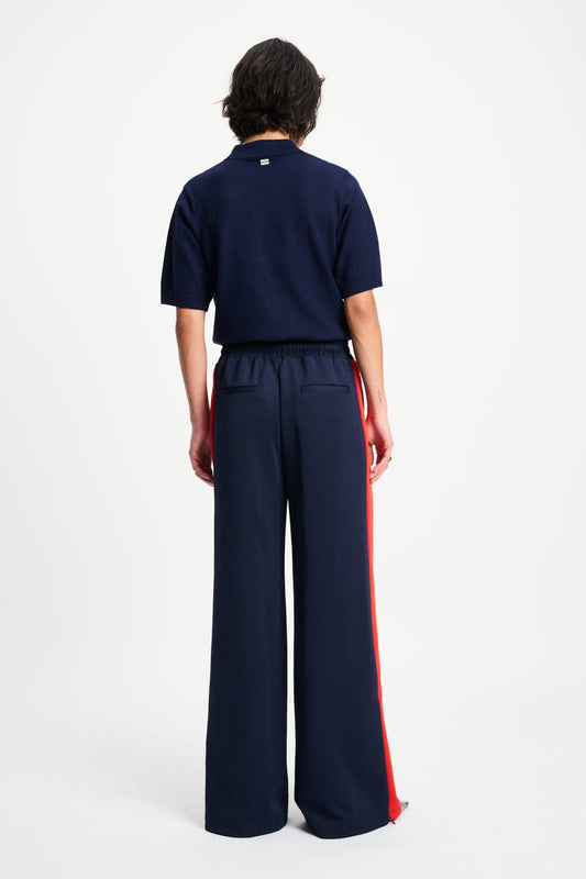 POM Amsterdam Pants TRACKPANTS - Stripe Night Blue