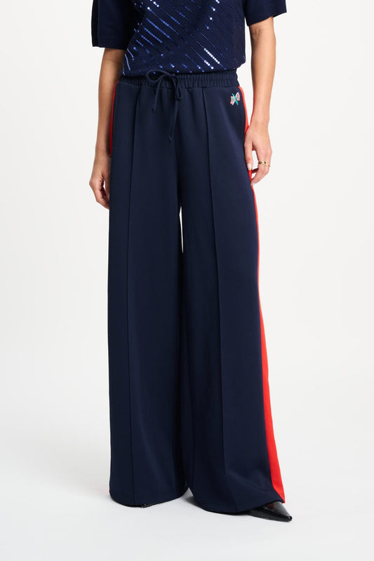 POM Amsterdam Pants TRACKPANTS - Stripe Night Blue