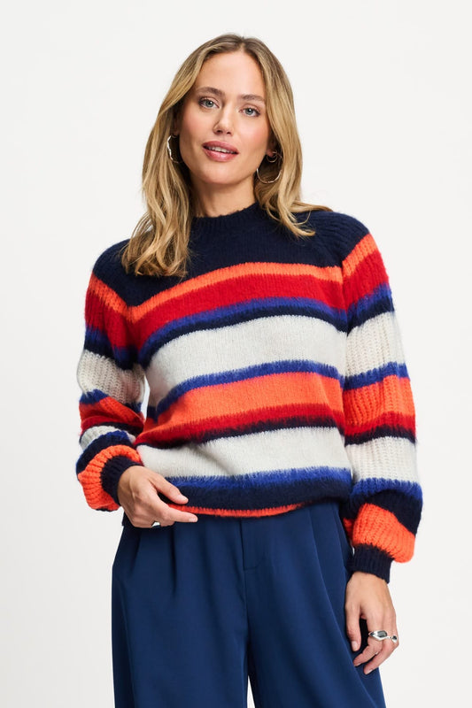 POM Amsterdam Pullovers Multi colour / 34 TRUI - Faye Striped Blue