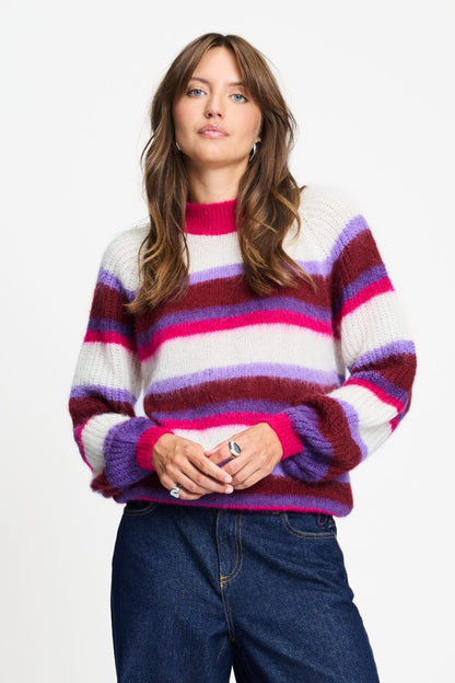 POM Amsterdam Pullovers Multi colour / 34 TRUI - Faye Striped Red