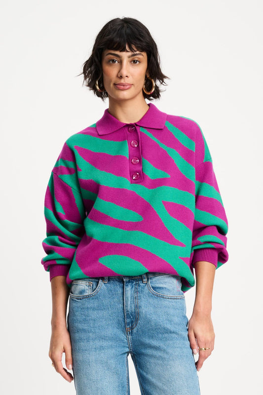 POM Amsterdam Pullovers Multi colour / 34 TRUI - Polo Animal Purple