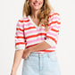 POM Amsterdam Pullovers PULLOVER - Striped Pink Orange