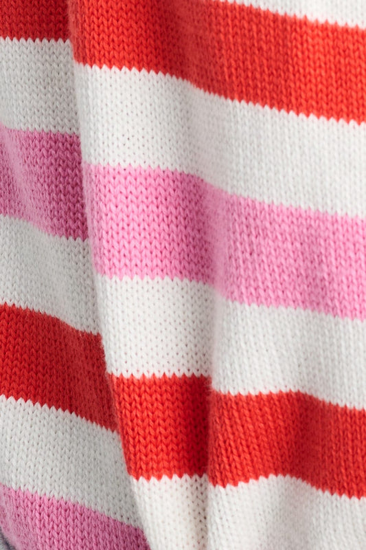 POM Amsterdam Pullovers PULLOVER - Striped Pink Orange