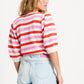 POM Amsterdam Pullovers PULLOVER - Striped Pink Orange