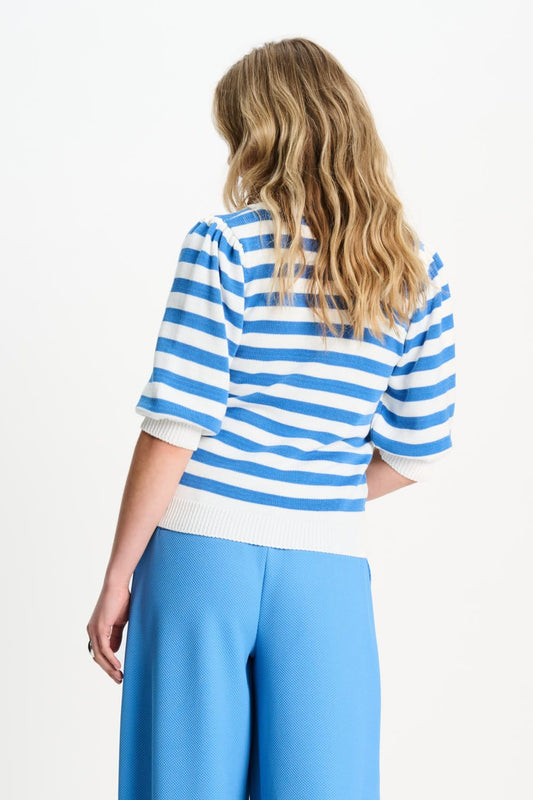 POM Amsterdam Pullovers PULLOVER - Striped Smashing Blue