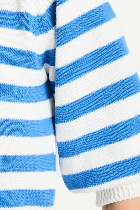 POM Amsterdam Pullovers PULLOVER - Striped Smashing Blue