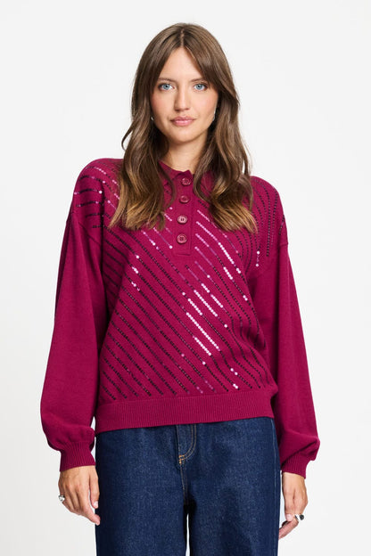 POM Amsterdam Pullovers Red / 34 TRUI - Hailey Burgundy Red